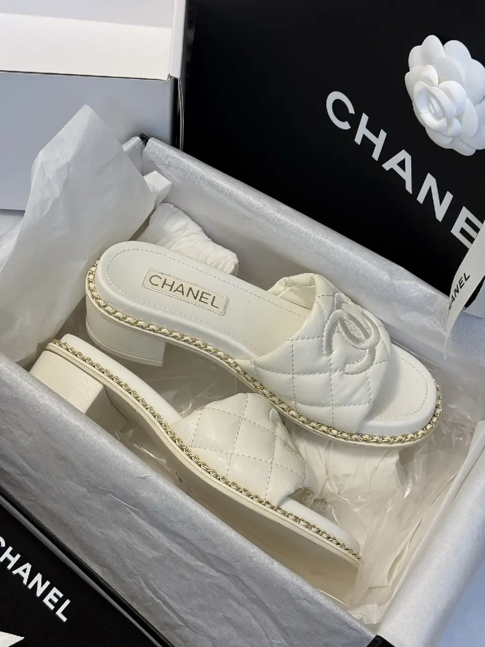 View 3 of Quilted Slip-Ons: Luxury Comfort with Iconic Emblem