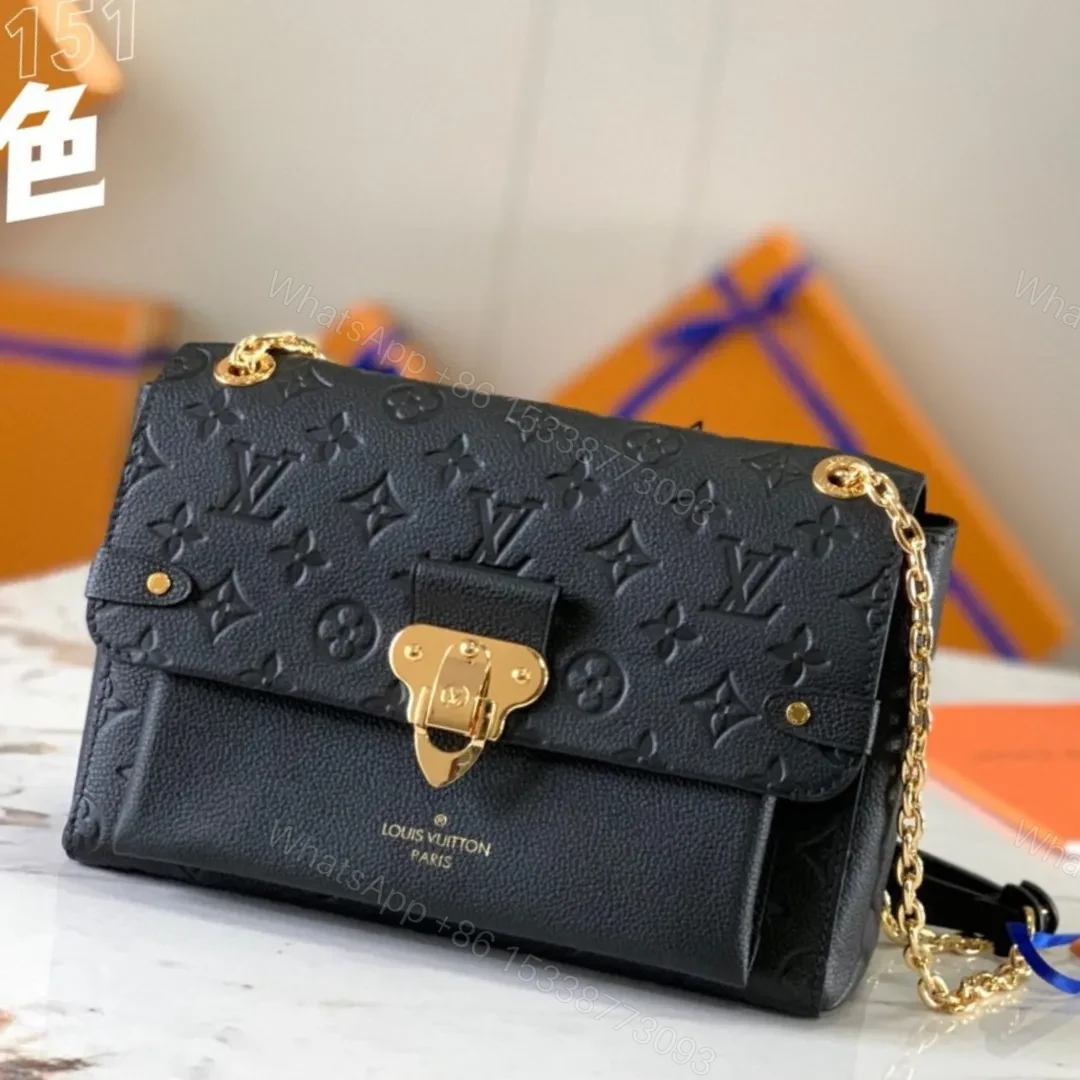 Louis Vuitton LV Vavin Monogram Black With Lock Gold Like Auth Handbags 25x18x10cm — view 1