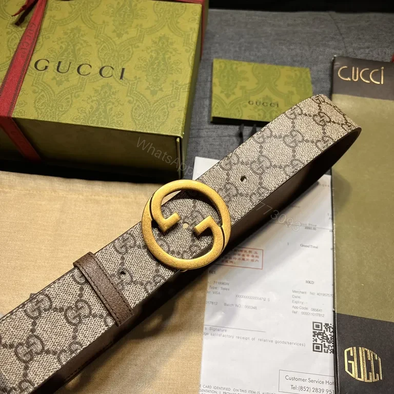 View 6 of Iconic GG Belt: Gold Buckle, Canvas, Luxury Style, Signature Detail, Belt