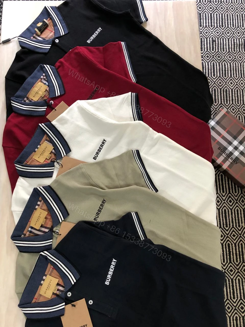 FIRST COPY BURBERRY VERY PREMIUM COTTON LYCRA POLOS T-SHIRT — view 1