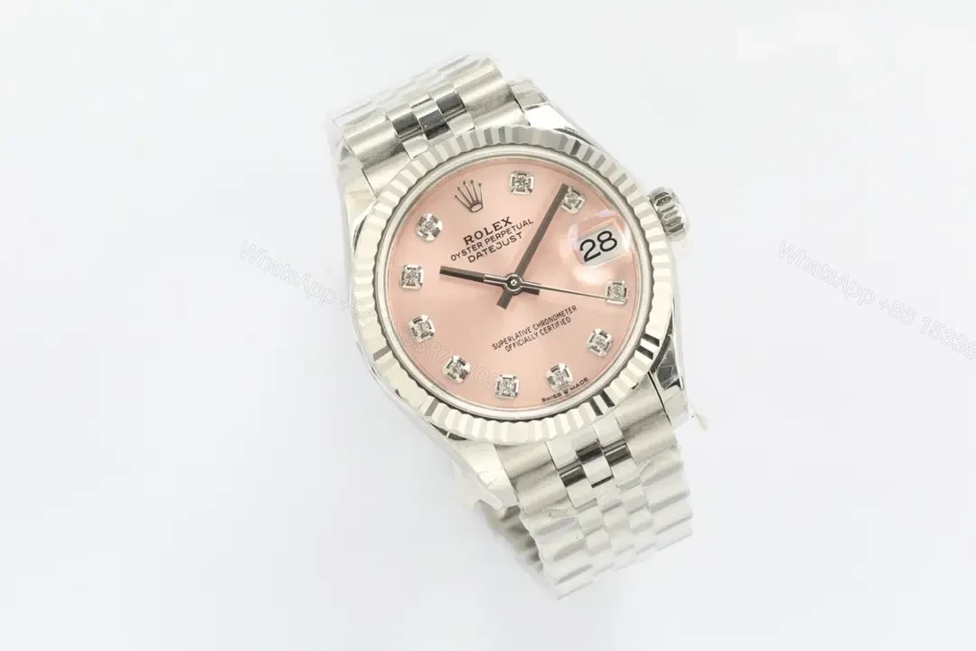 View 3 of Rolex Datejust 31 White Gold Fluted President Pink Diamond Dial 178279-0036