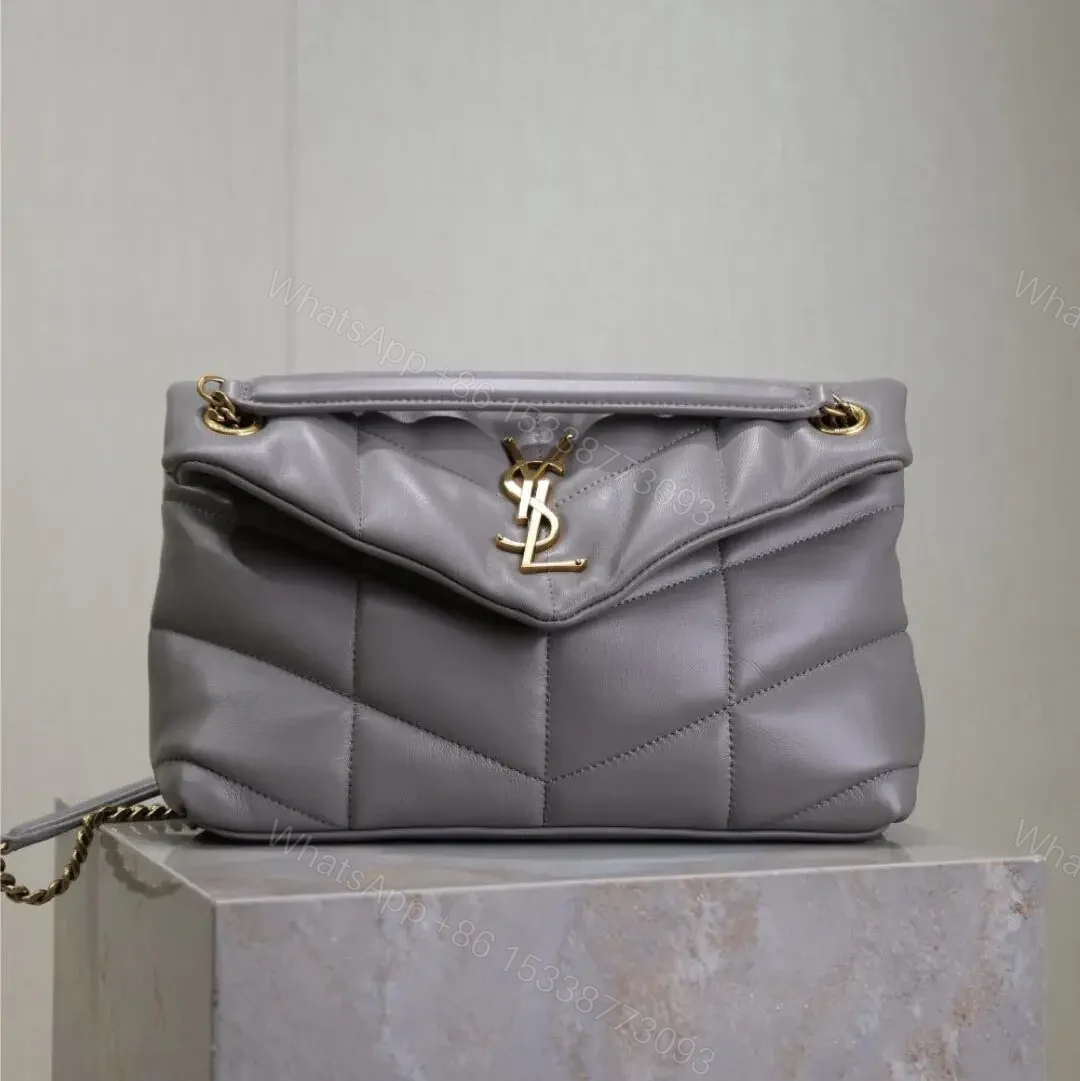 YSL 25S LOULOU PUFFER MEDIUM 29 IN SMOKY LAVENDER — view 1