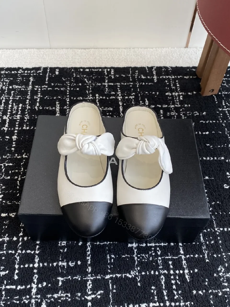 View 9 of Two-Tone Leather Slip-Ons with Knotted Detail - Luxury Everyday Shine