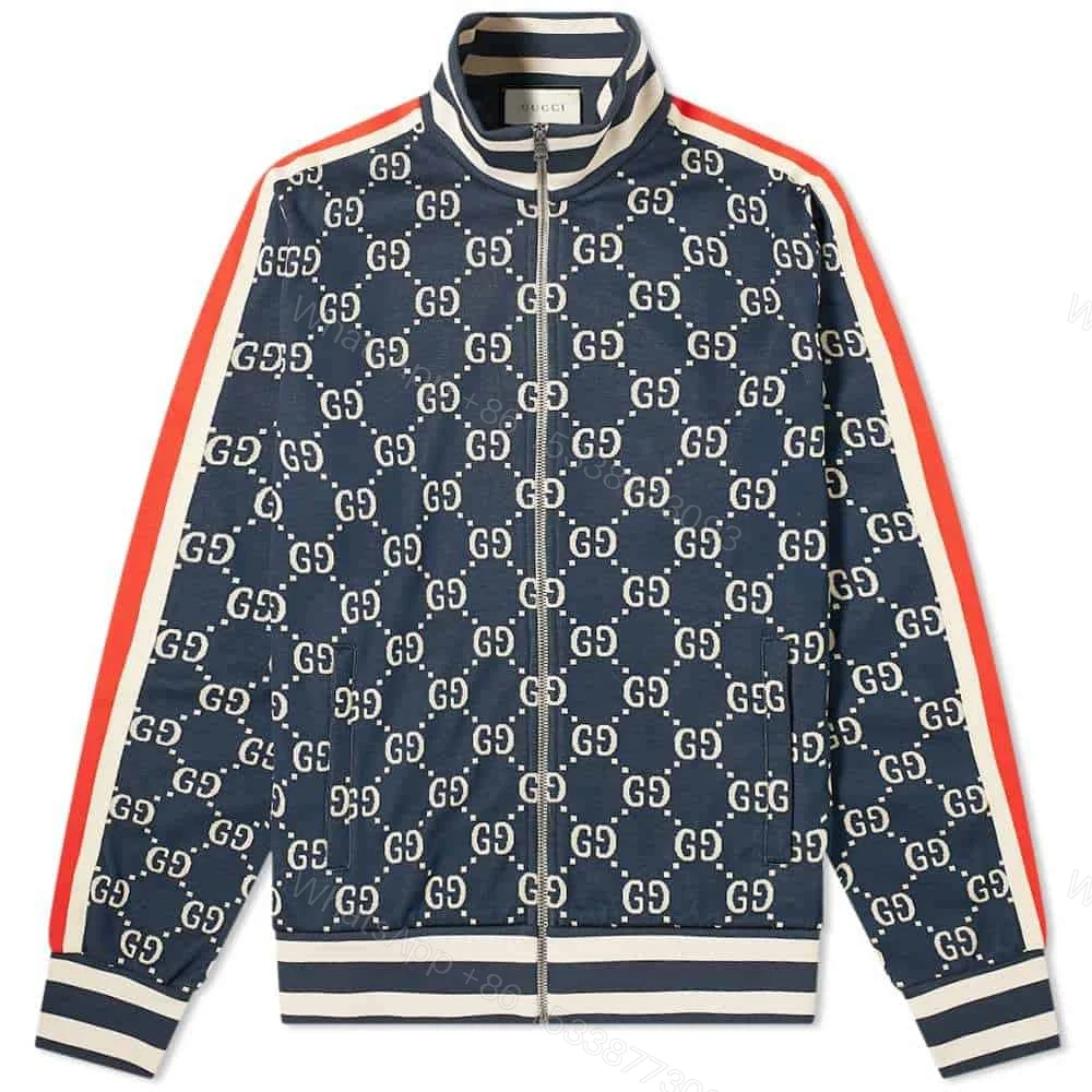 Gucci Navy Cotton Jacquard Gg Jacket – GJ001 — view 1