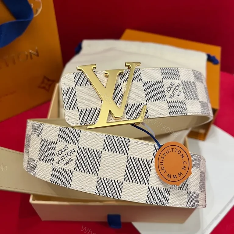 View 3 of Patterned Canvas Belt: Modern Luxury with LV Buckle, All-Day Comfort