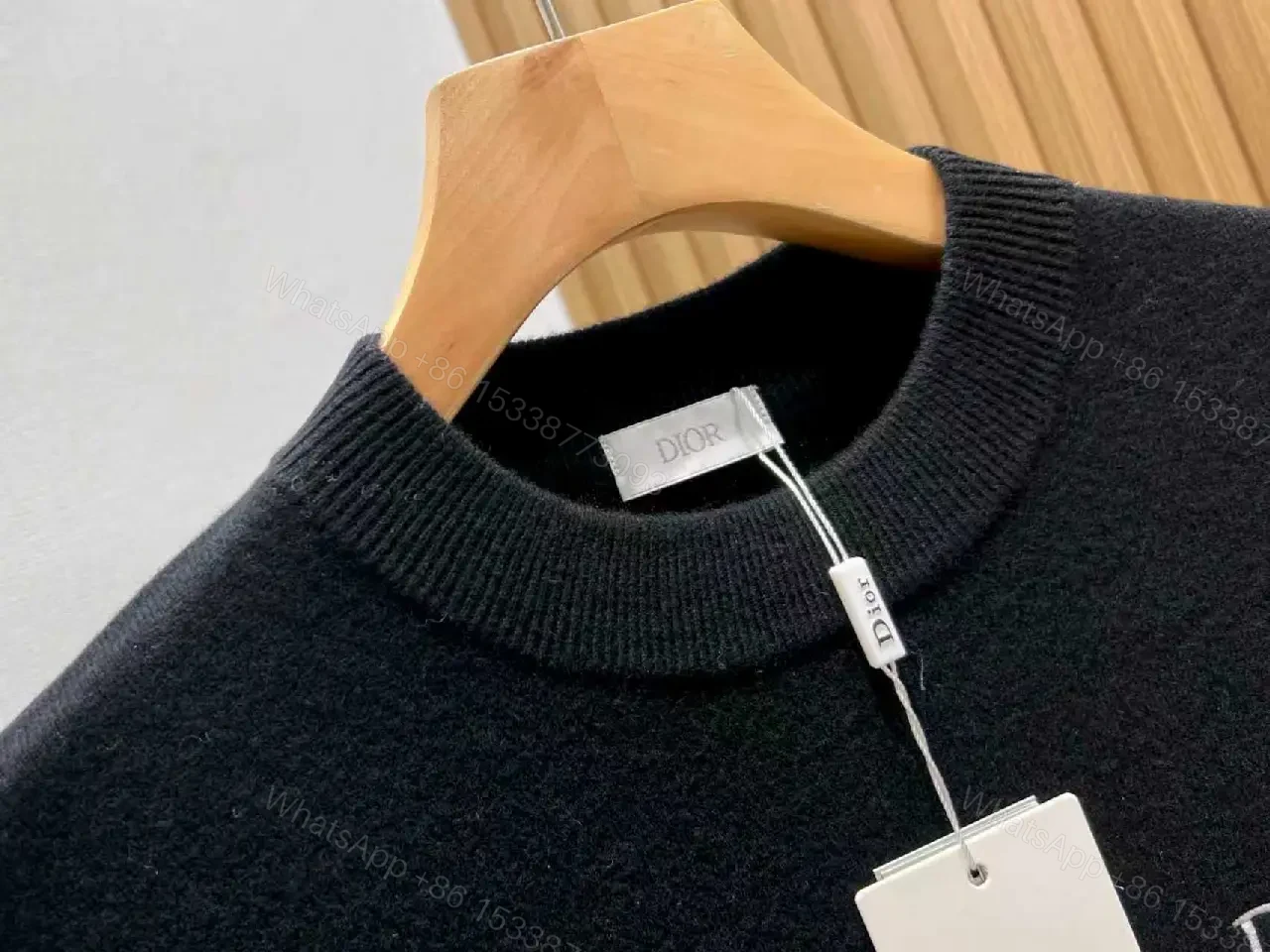 View 4 of Black Wool-Blend Knit, Subtle Logo, Premium Everydaywear