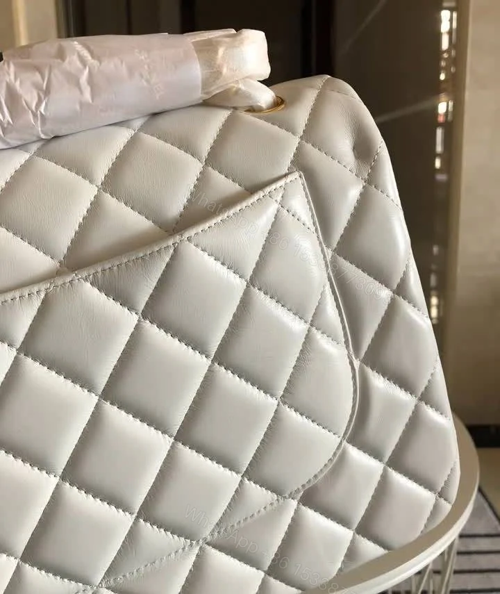 View 6 of Chanel Classic Flap White Bag Dupe