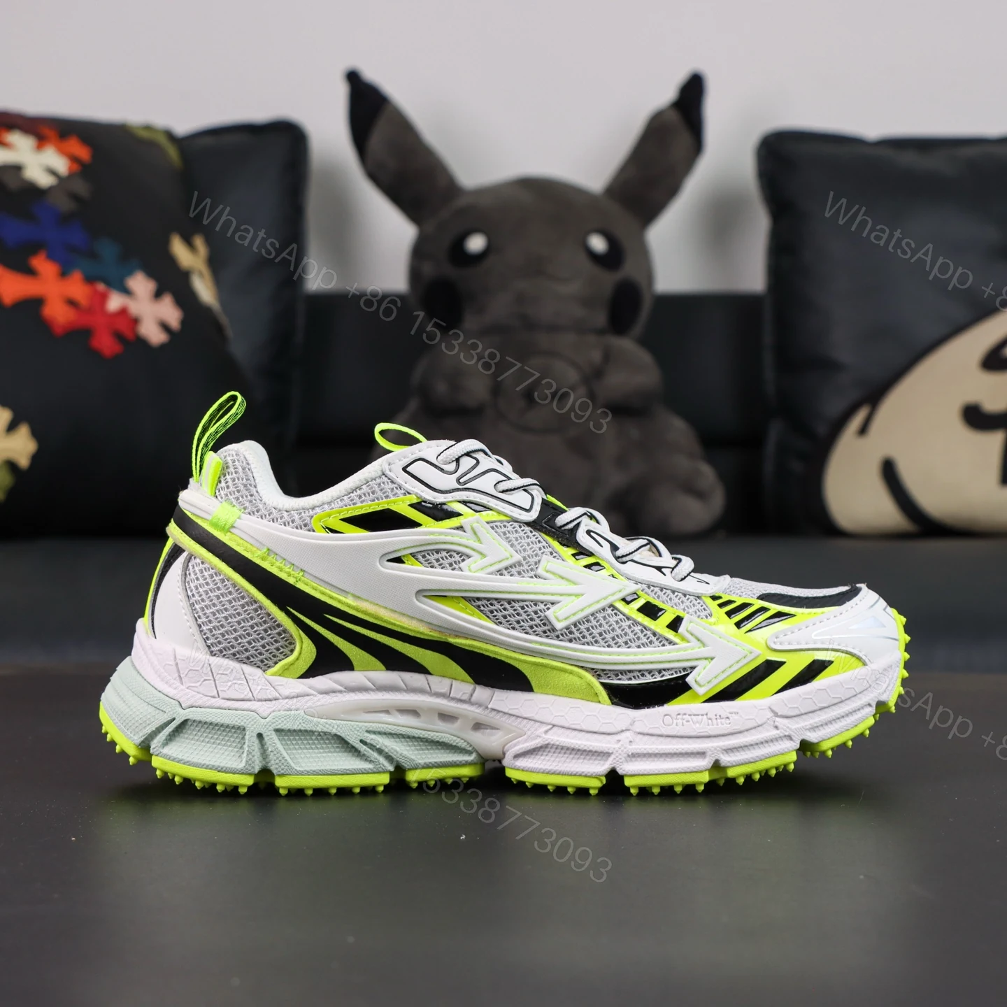 View 3 of Off White Be Right Back Neon Green Reps