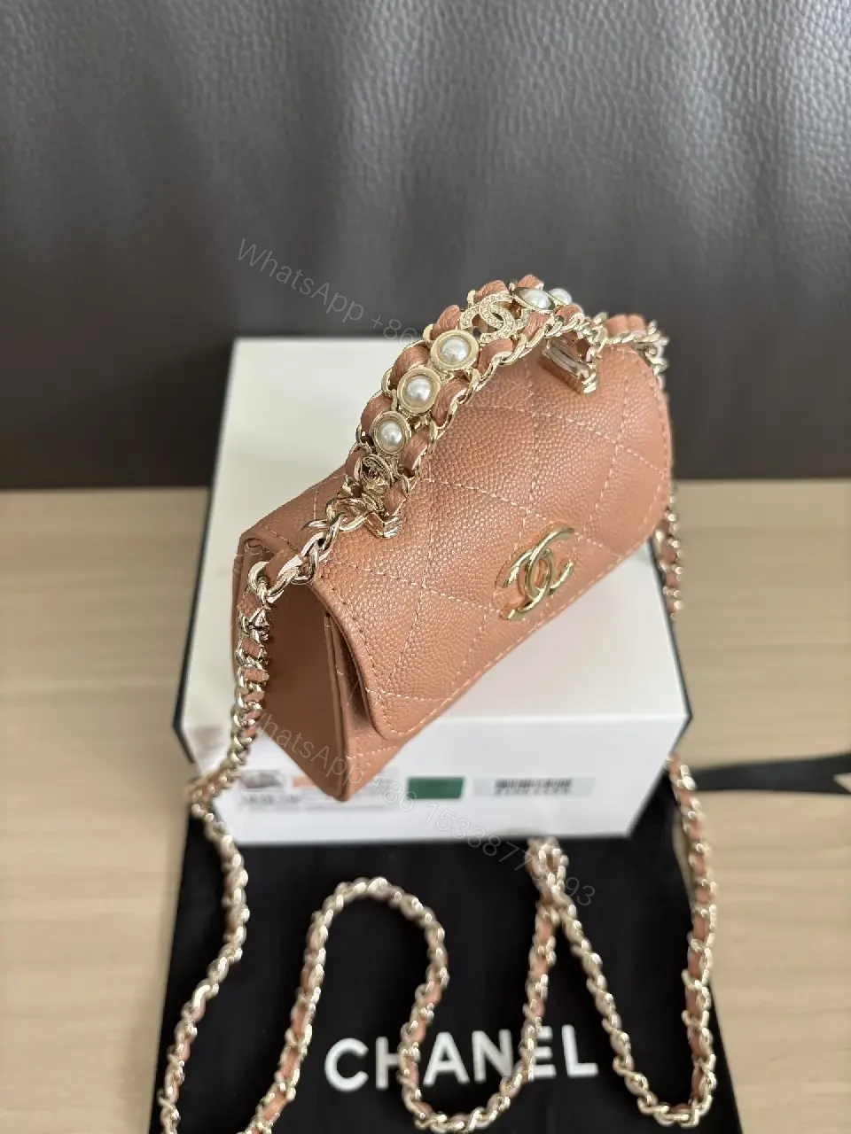 View 7 of Warm Quilted Mini Flap Bag, Chain-Shoulder, Luxe Texture