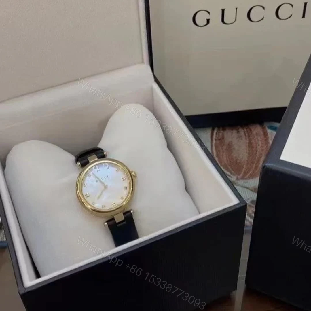 View 3 of Gucci Diamantissima Swiss Quartz With Black Strap And Gold Tone 27Mm Ya141404