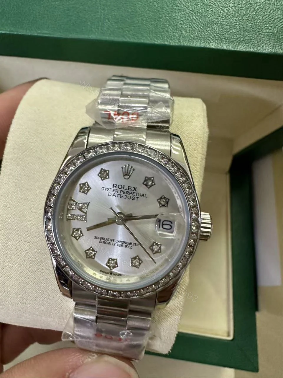 View 2 of ROLEX DATEJUST DIAMOND BEZEL OYSTER WHITE GOLD PURPLE 31MM
