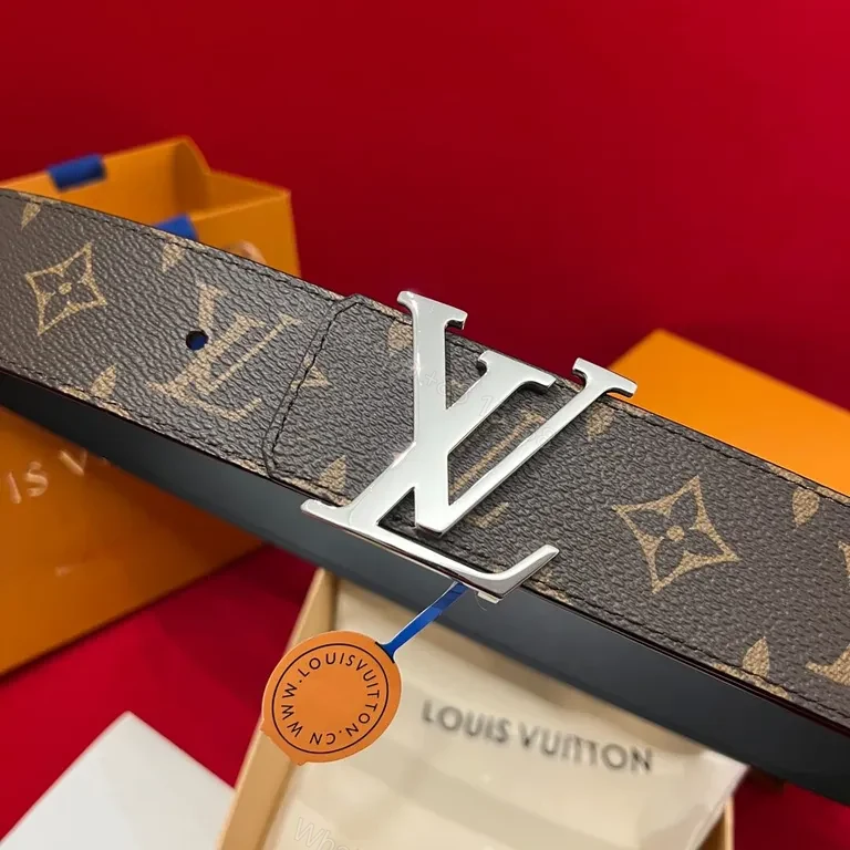 View 8 of Lux LV Monogram Belt: Signature Silver Buckle, Premium Canvas