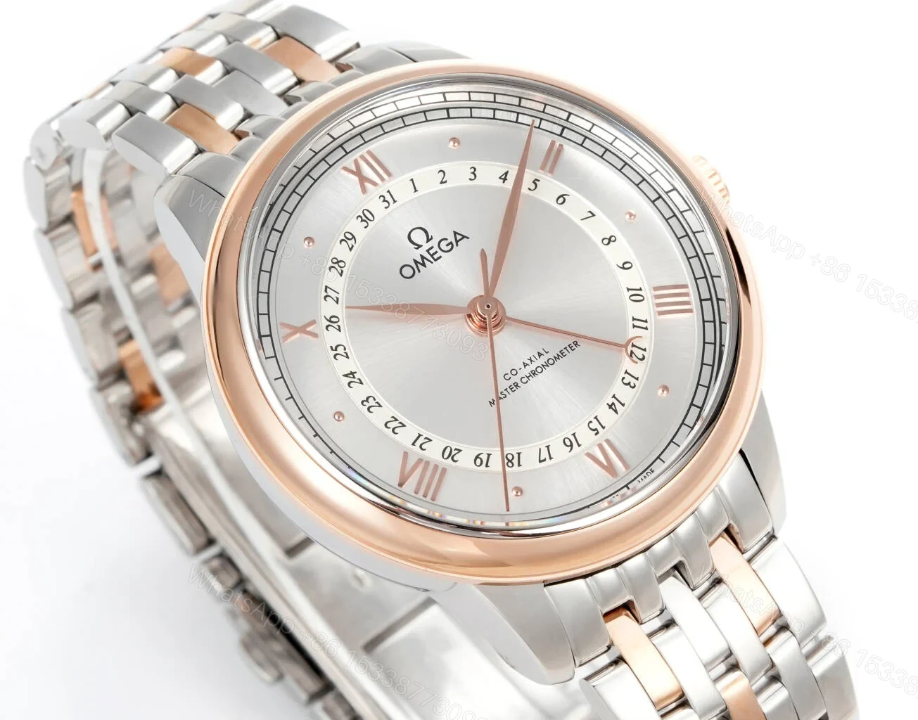 View 2 of Omega De Ville Prestige Quartz 24.4 Stainless Steel Red Gold MOP Bracelet 424.20.24.60.05.002