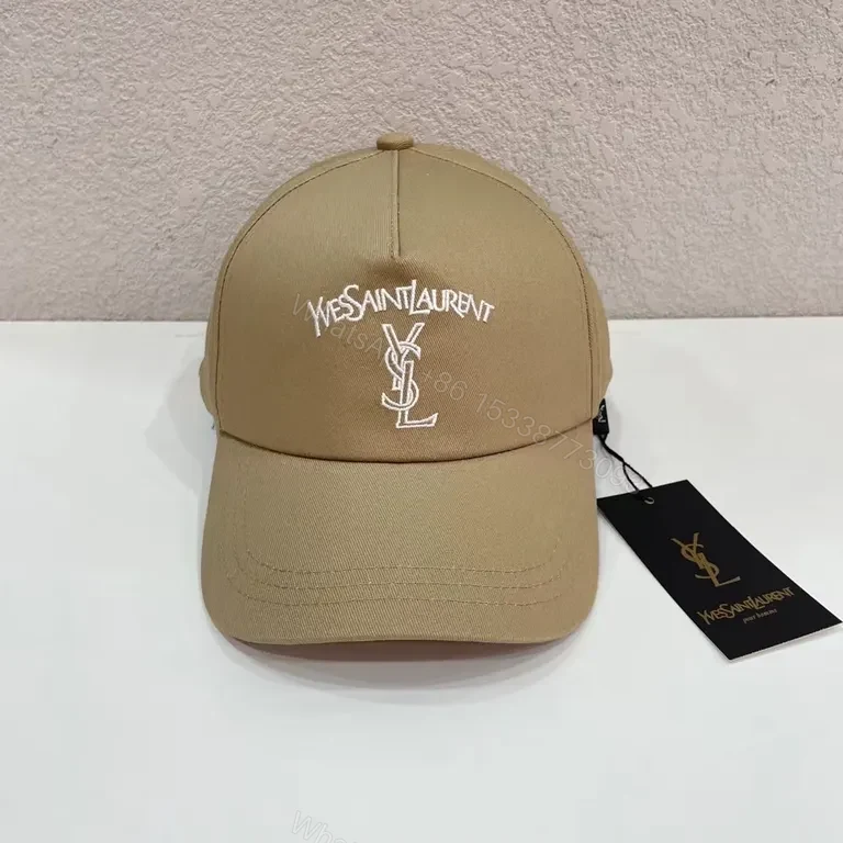 Neutral Beige YSL Cap â€“ Monogram Signature, Luxe Everyday Style — view 1
