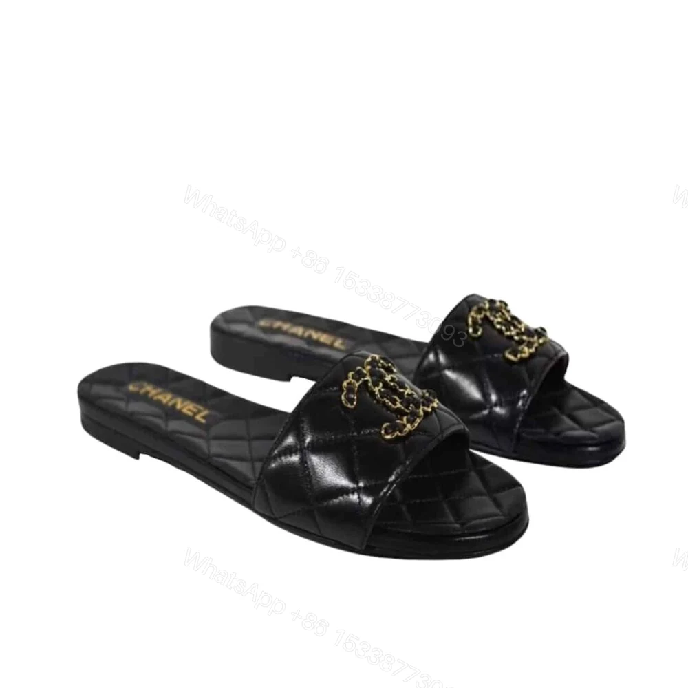 Chanel 23P Quilted Cc Chain Mule Sandal Black — view 1