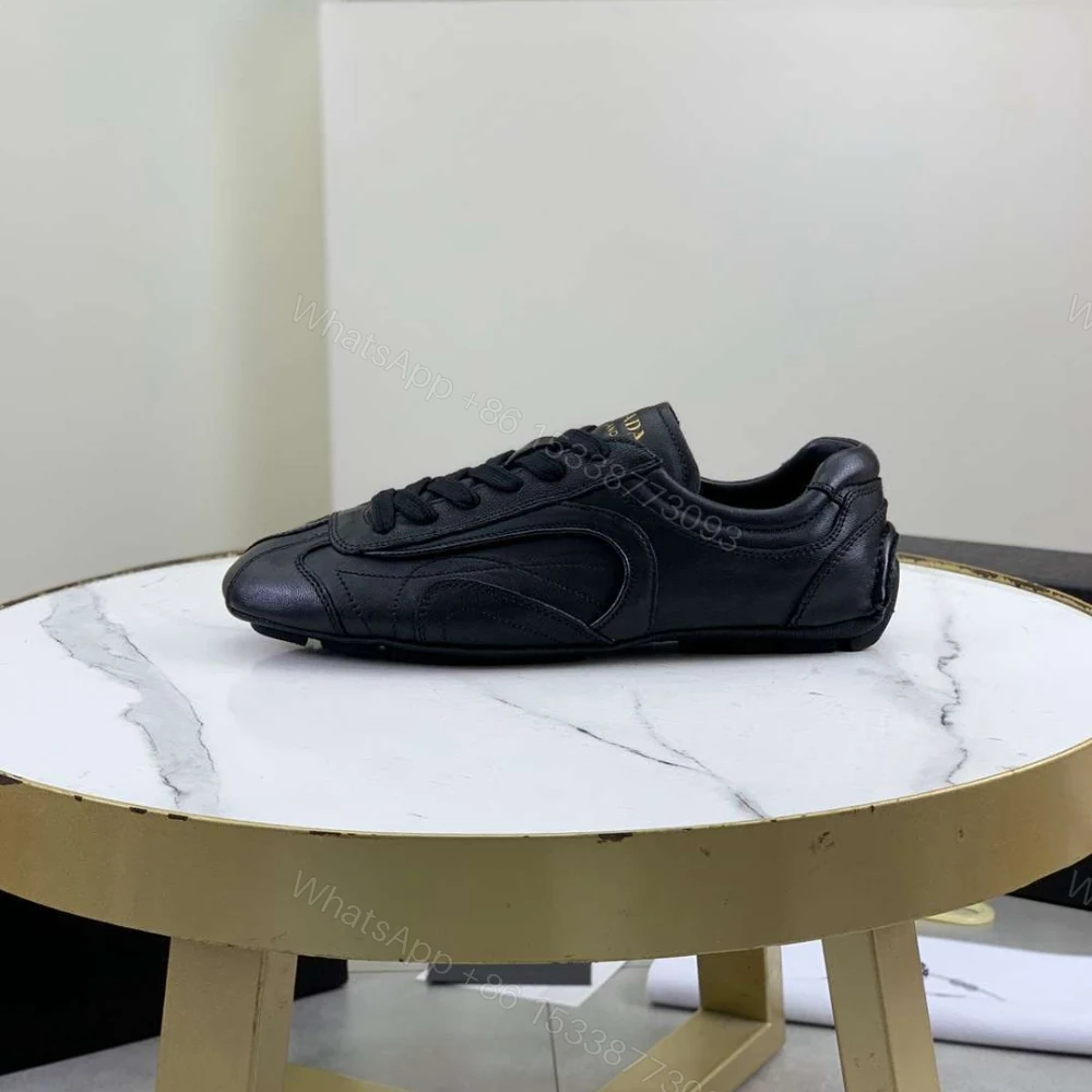 View 5 of Prada Montecarlo Re Edition 2005 Antiqued Nappa Leather Sneakers Black