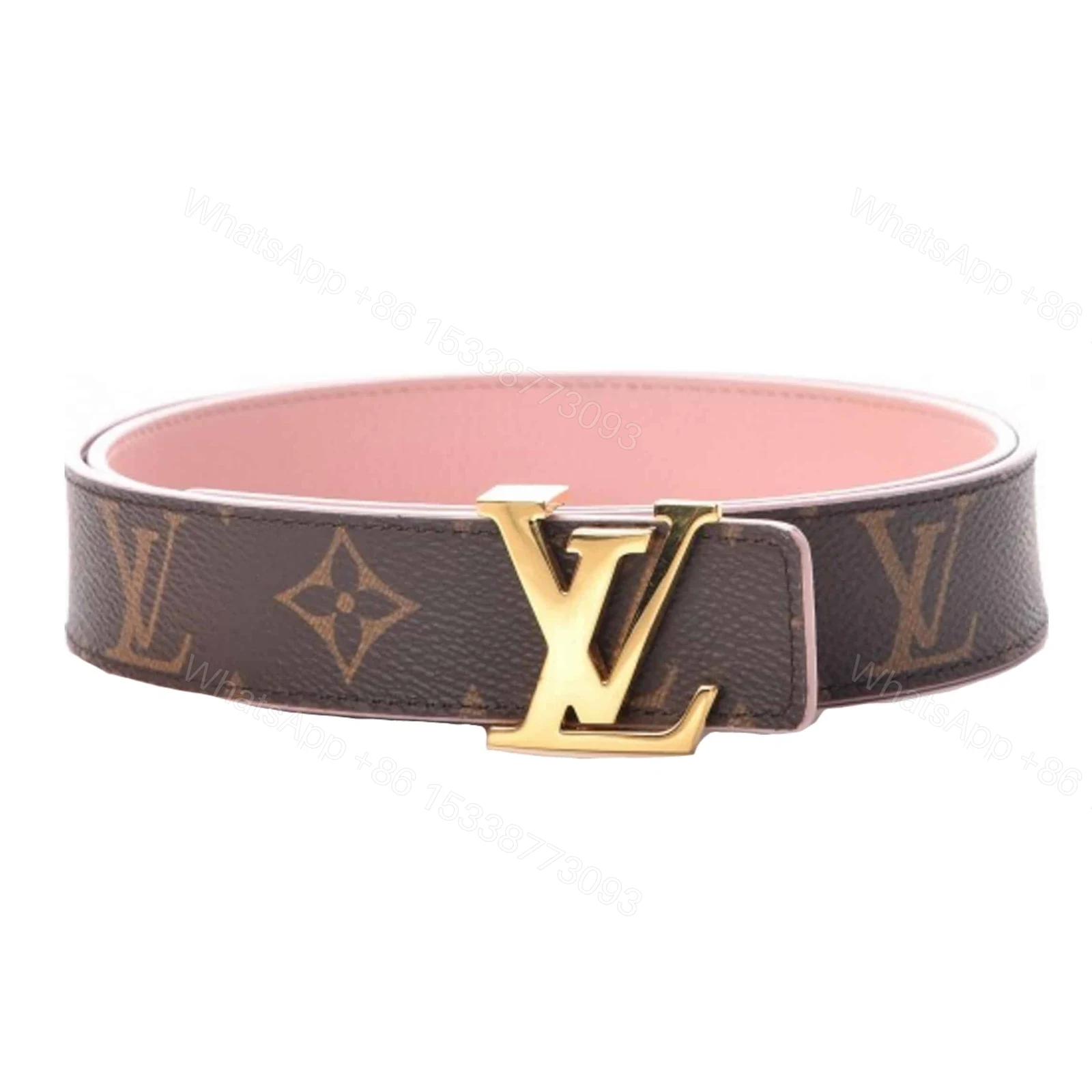 LOUIS VUITTON BELT LV INITIALES REVERSIBLE MONOGRAM ROSE POUDRE – B33 — view 1