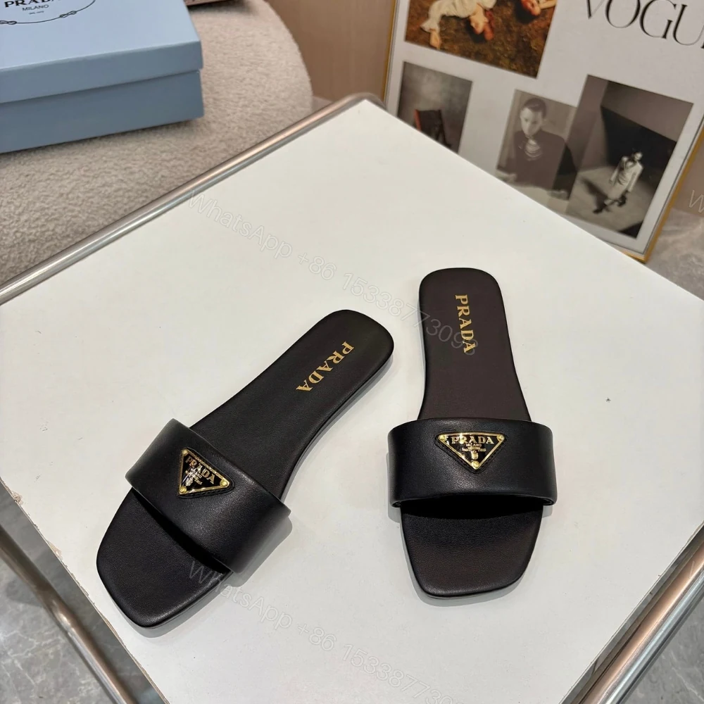 View 3 of PRADA LEATHER SLIDES BLACK 1XX355 070 F0002 F D005