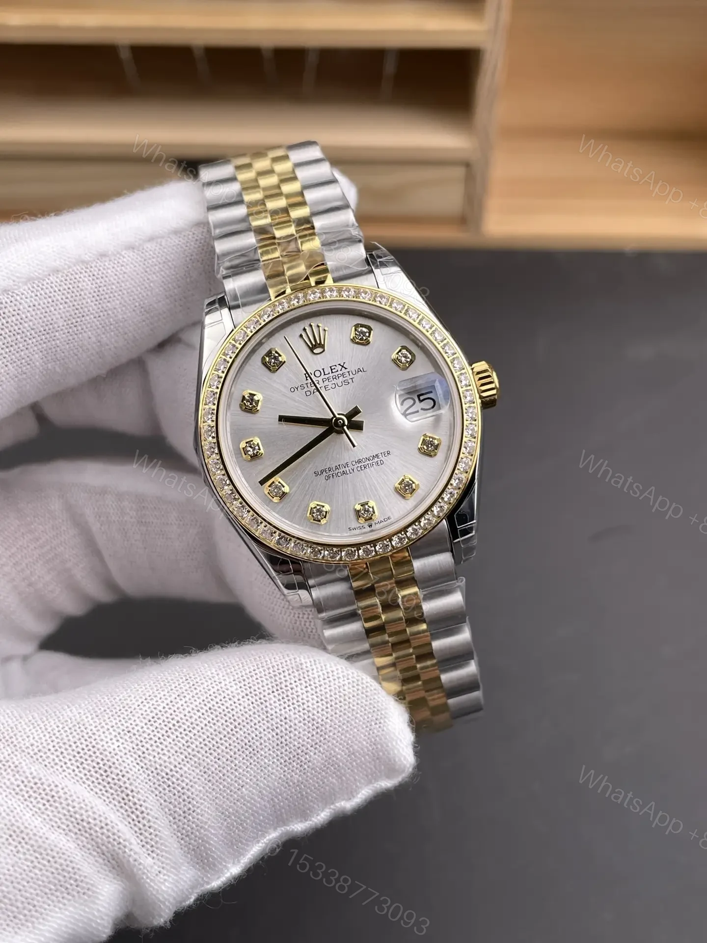 View 2 of Rolex Datejust 31 Rolesor Yellow Diamond Jubilee MOP 178383-0008