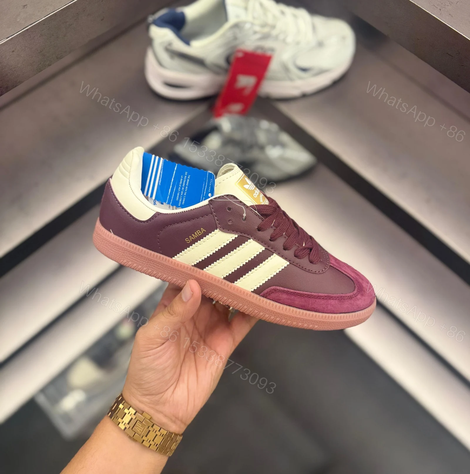 View 4 of FIRST COPY ADIDAS ORIGINALS SAMBA MAROON FOR GIRLS