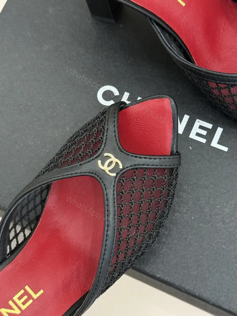 View 6 of Red Leather Modern Comfort Fit Mules