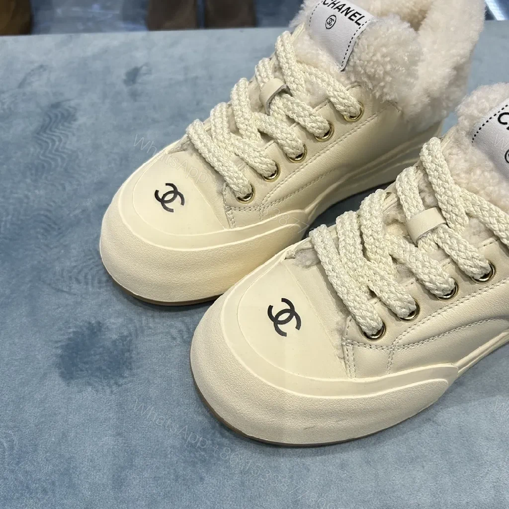 View 3 of Chunky Knit-Lined Luxe Sneakers: Cozy Comfort Footwear