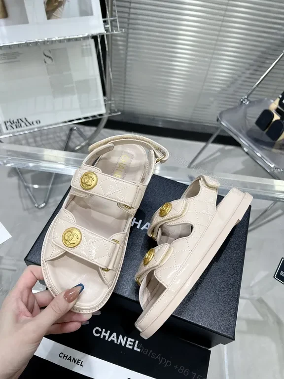 View 4 of Chic Minimalist Sandals with Gold Hardware - Leather