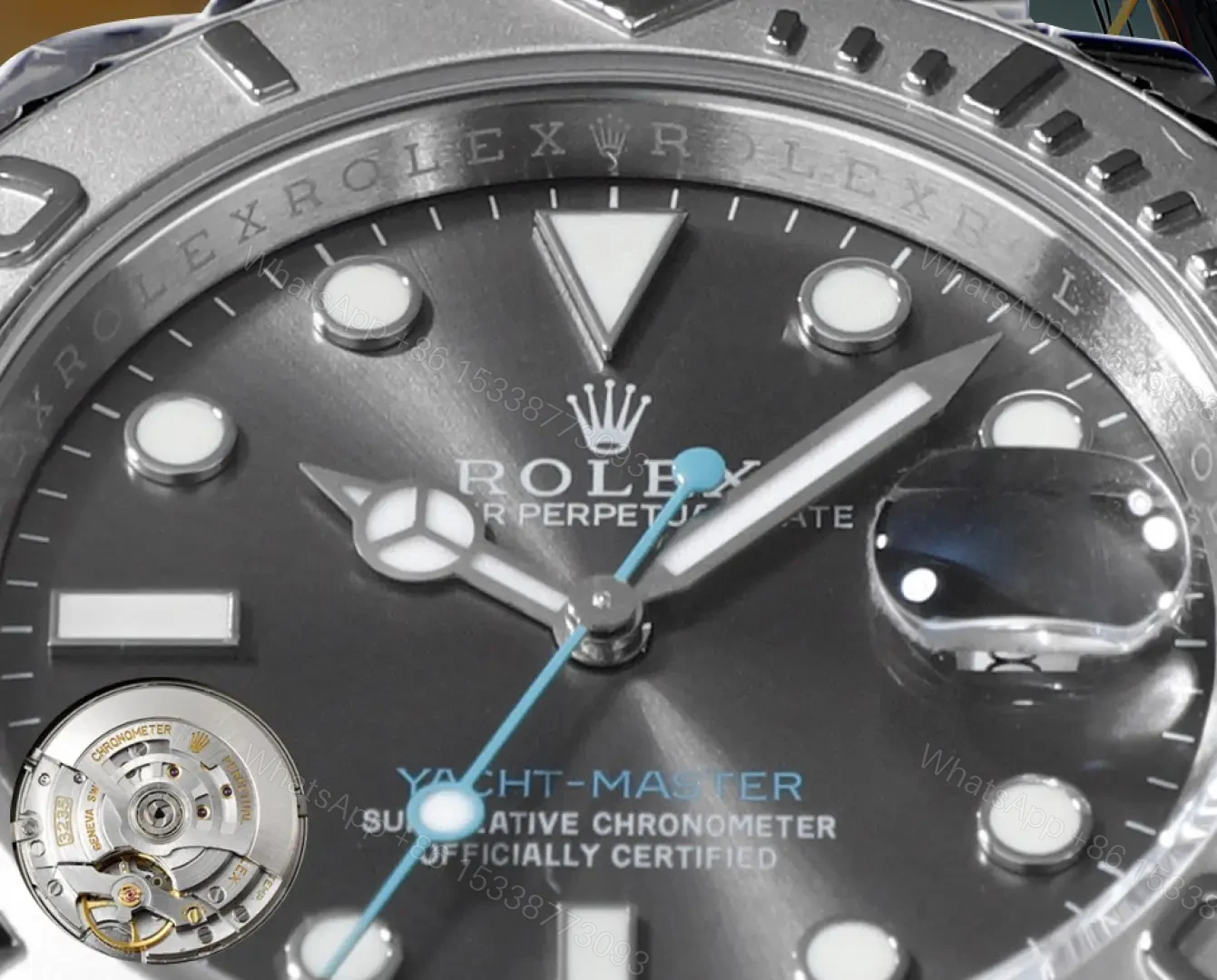 View 7 of Fake Rolex Yacht-Master 37 Rhodium Platinum Bezel 268622-0001