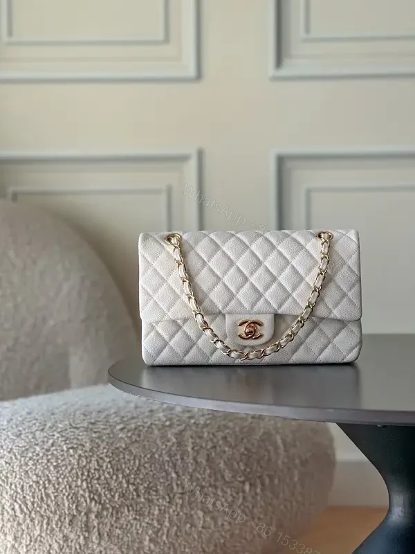 Grey quilted leather chain-strap shoulder bag, luxury monogram-inspired pattern for everyday elegance — view 1