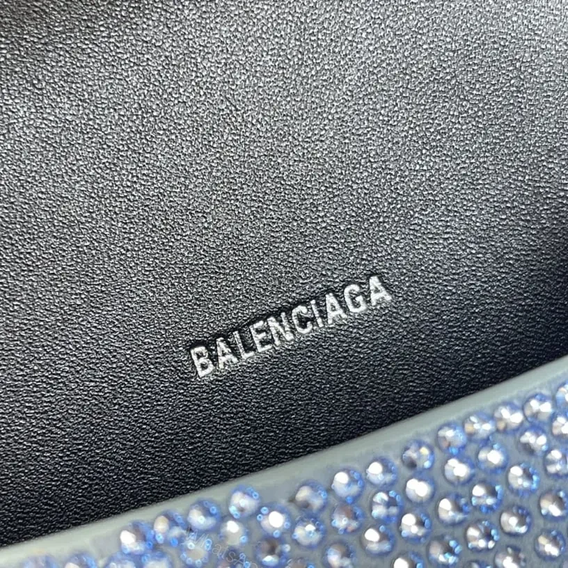 View 13 of 高仿Balenciaga*Hourglass系列沙漏包滿鑽藍色XS
