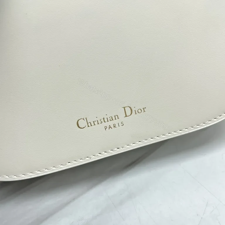 View 7 of Minimalist Dior Soft-Curve Bag: White Leather, Gold Hardware, Luxe Compact Crossbody