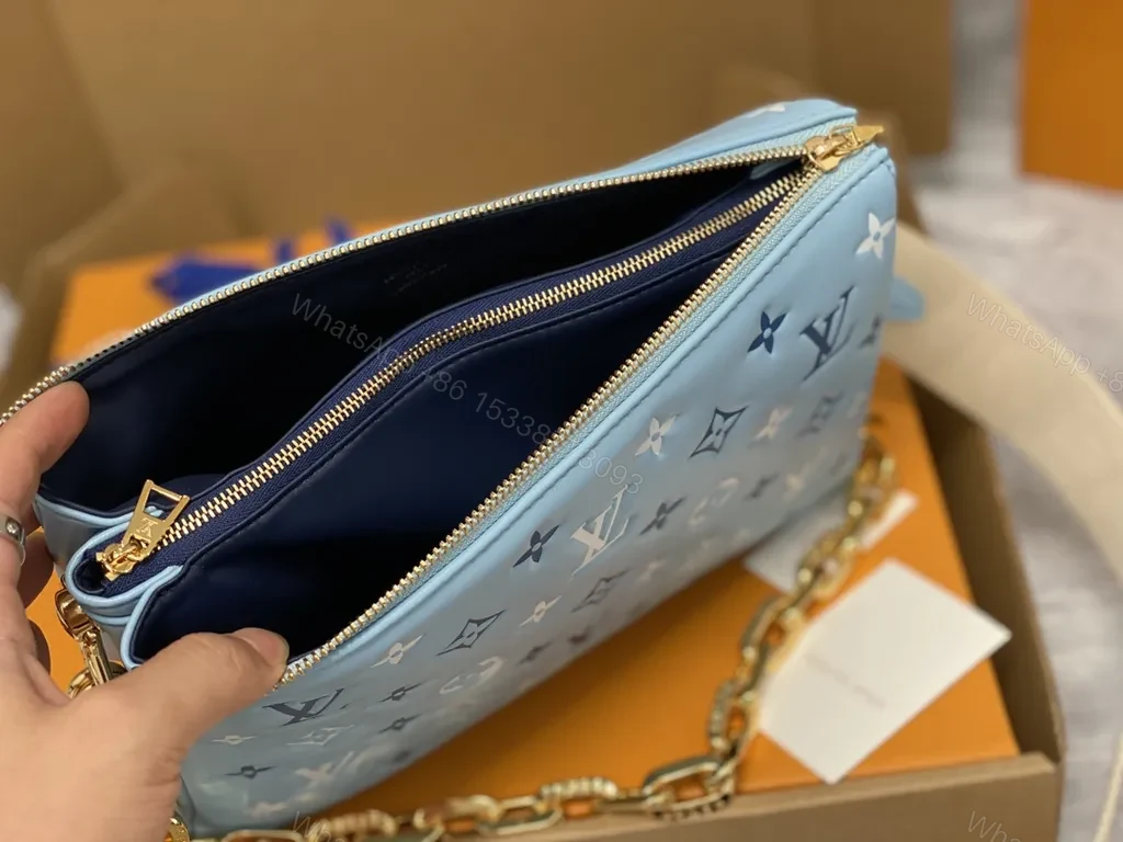 View 8 of Powder-Blue LV Monogram Crossbody: Patent, All-Day Versatility