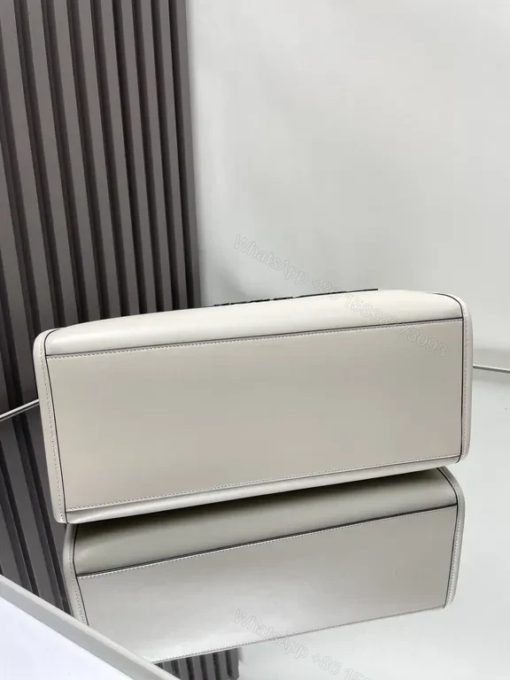 View 2 of Structured Tote in Leather with Bold Logo Branding