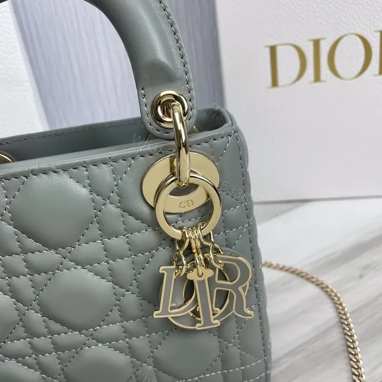 View 7 of Chic Quilted Mini Bag with Dior Charm - Crossbody Leather