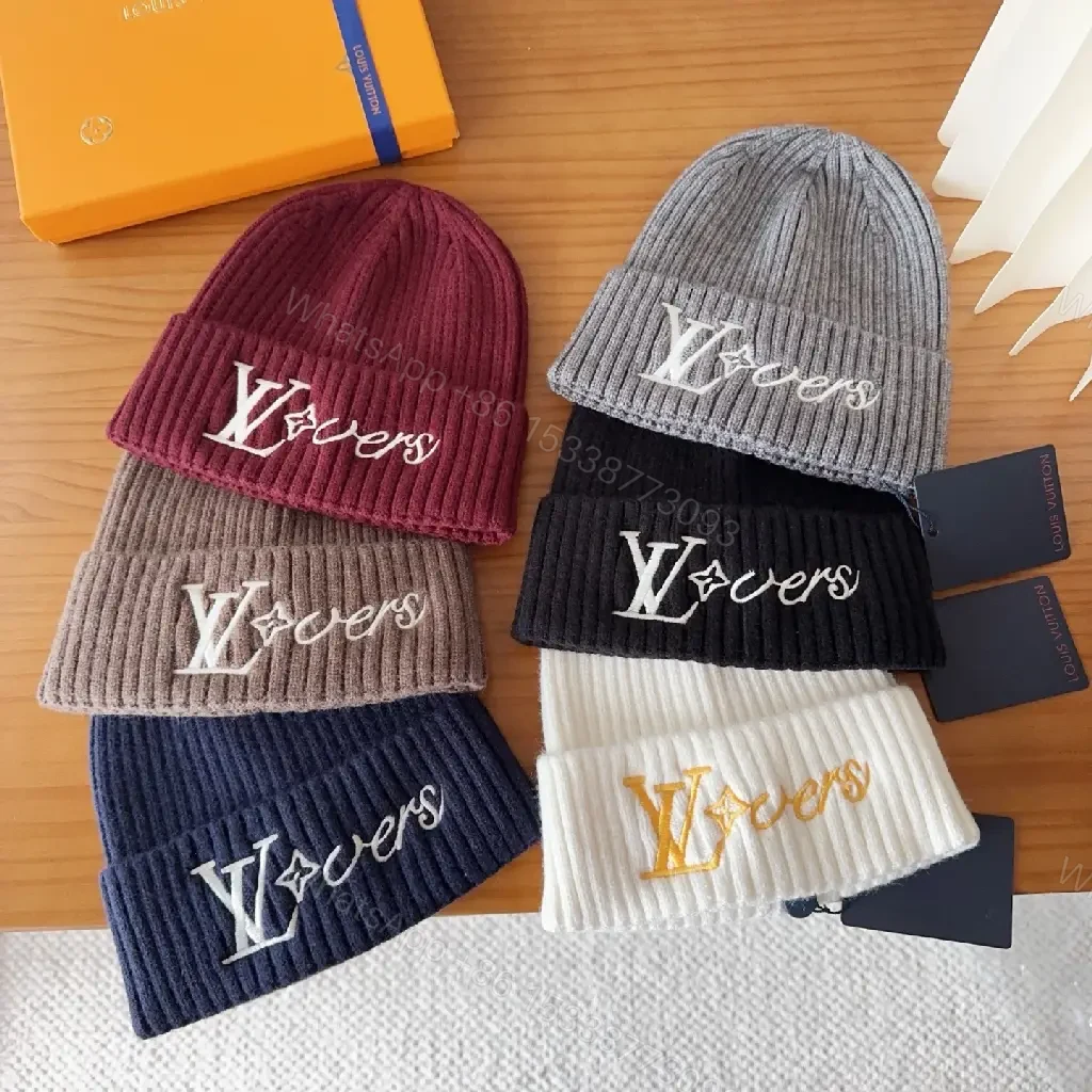 View 8 of Cozy Knit Beanie with Subtle Gold Monogram Embroidery