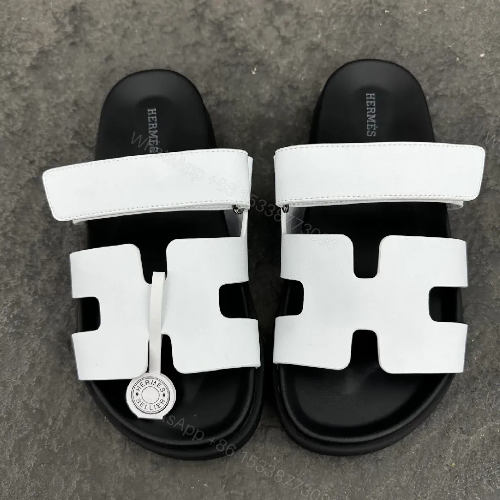 View 6 of Minimalist Luxury Leather Slides – Signature H-Cut, Cushioned Fit