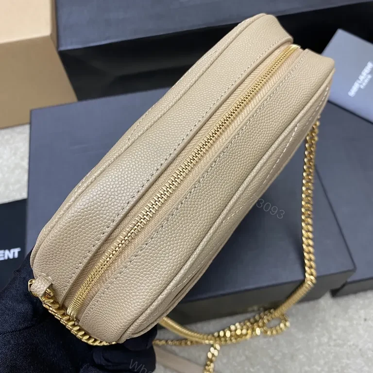View 6 of Beige Quilted Crossbody â€“ YSL Monogram Luxury Bag