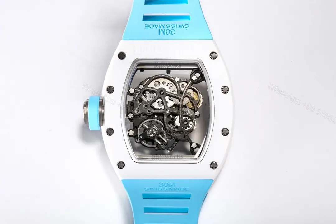 View 9 of KV Factory BBR Richard Mille RM055 White Ceramic Blue Strap