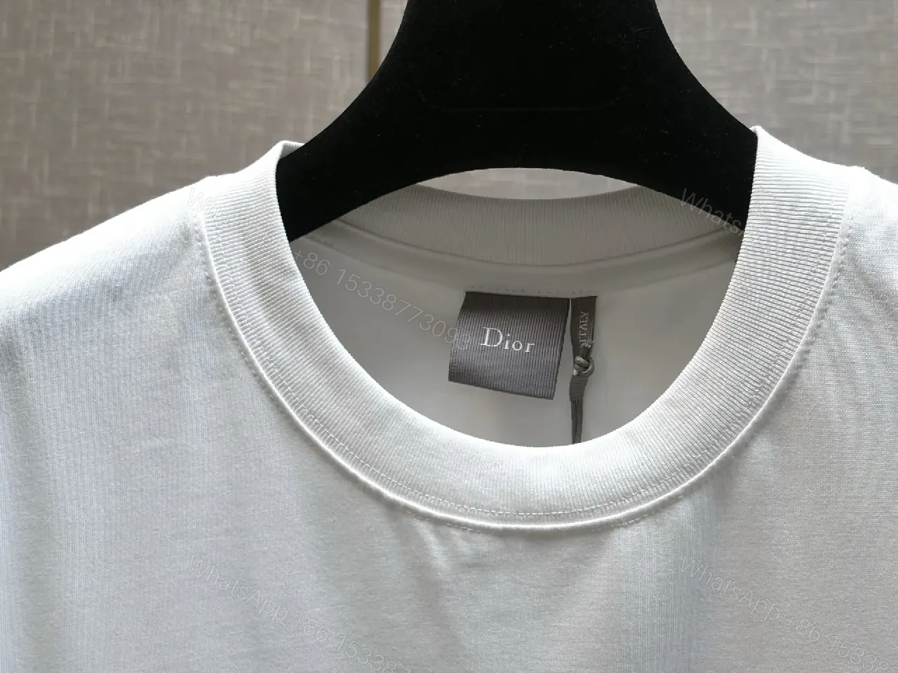 View 4 of White Cotton T-Shirt, Classic, Bonjour Tristesse Logo, Dior
