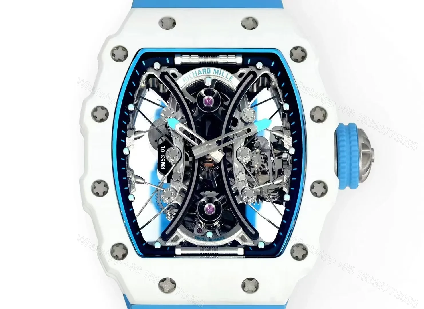 View 6 of Richard Mille RM53-01 Pablo Mac Donough Tourbillon Watch TPT Carbon Fiber Case Suspended Movement Sapphire Crystal Premium Edition RM53-01-PMD-TPT-TB