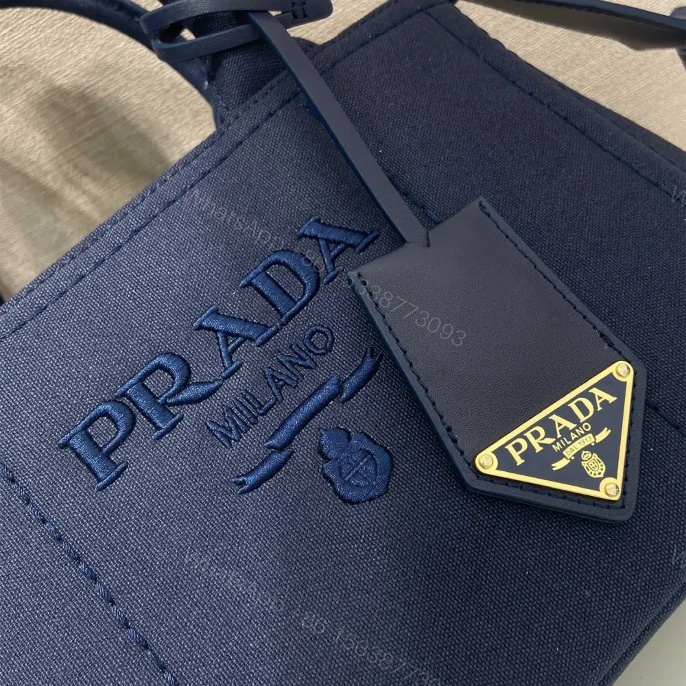 View 6 of 高仿Prada*1BA038刺繡徽標Tote手袋深藍Mini免檢版