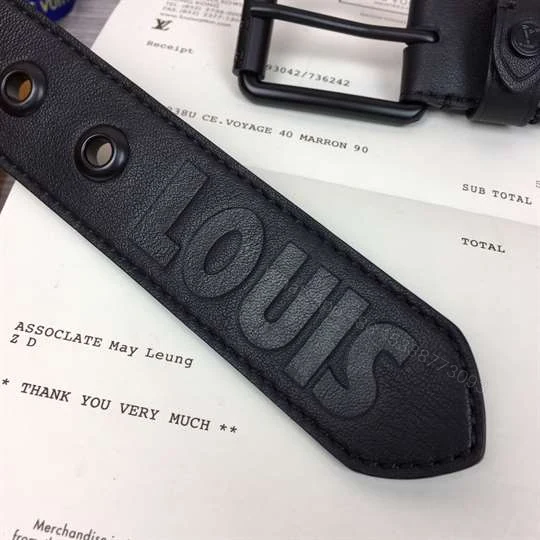 View 3 of LOUIS VUITTON DARK INFINITY LEATHER VOYAGER 35MM BELT – B157