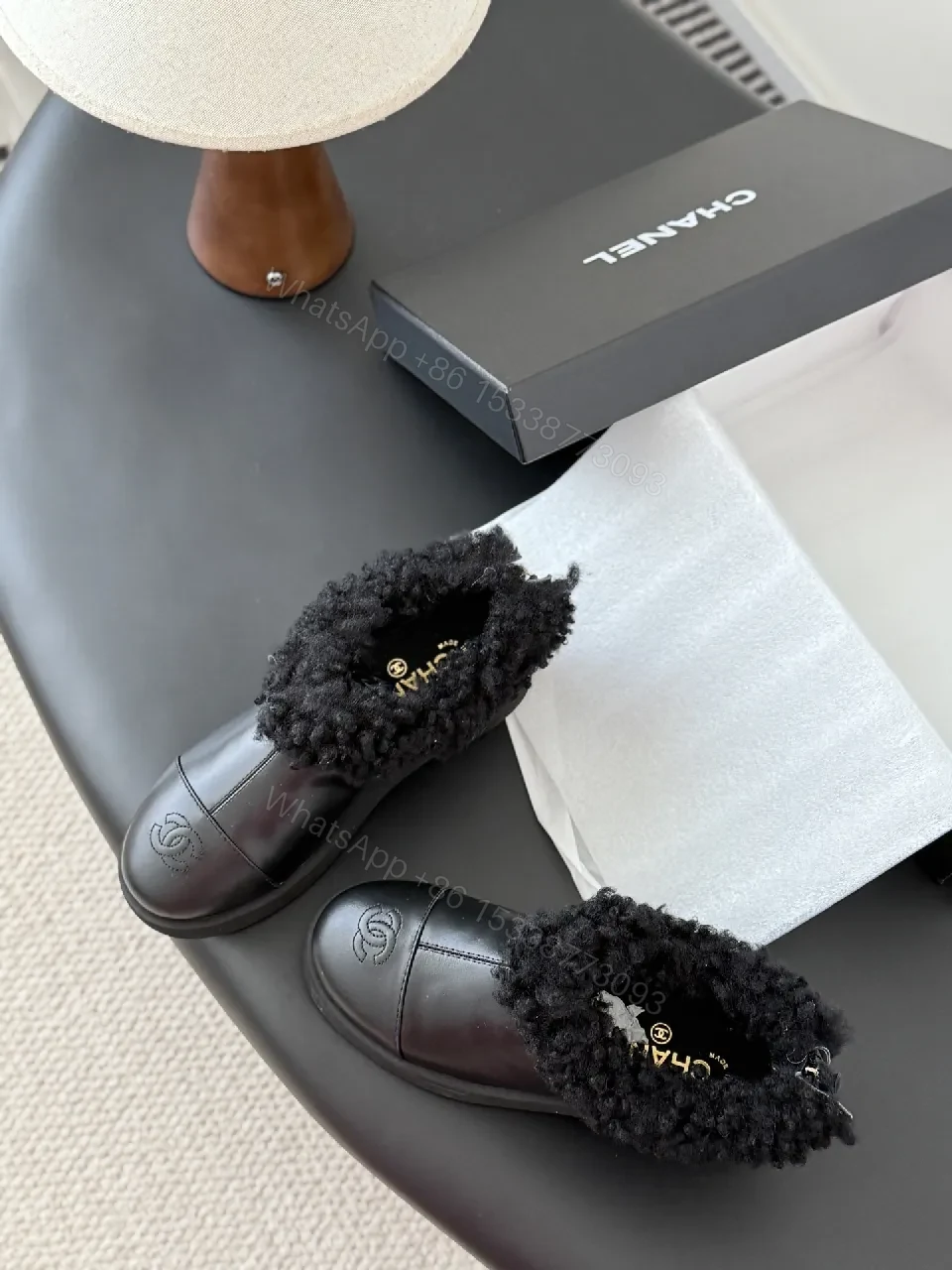 View 8 of Faux Fur Trim Leather Mules – Luxe Comfort, City-Chic Style