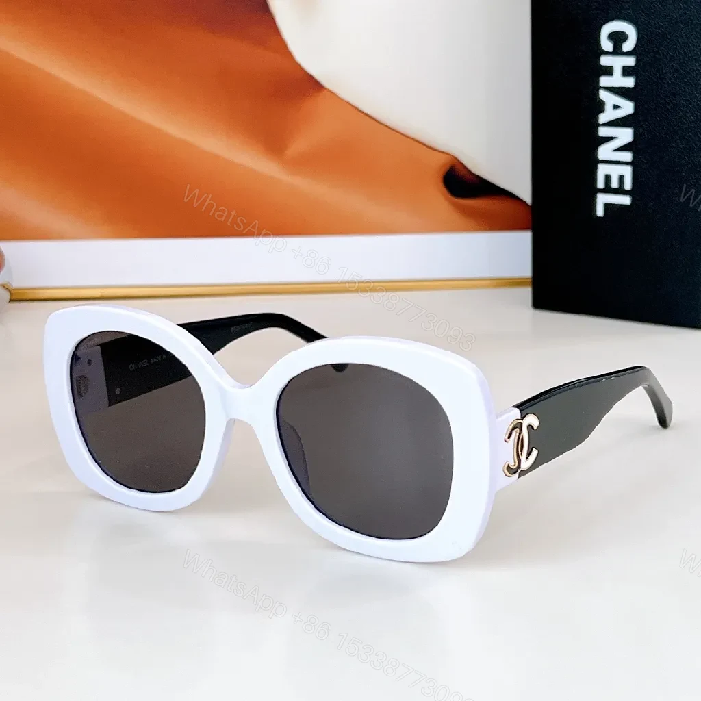 View 7 of Black Acetate Oversize Sunglasses – Gold Logo, UV 400
