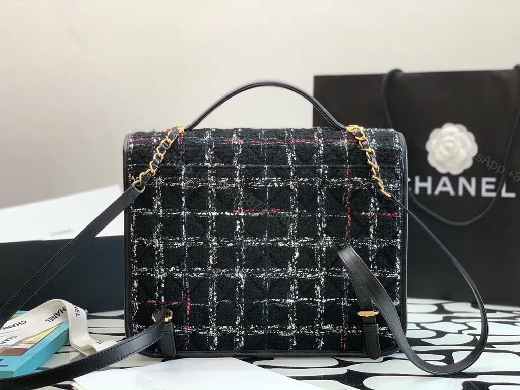 View 4 of Chanel-Inspired Tweed Satchel: Structured Luxury Bag