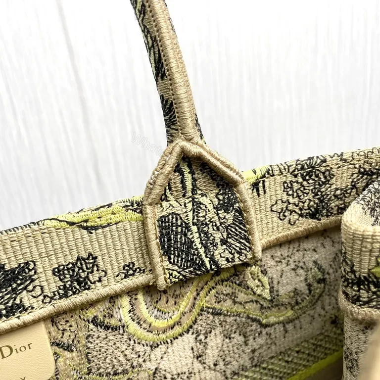 View 4 of Structured Canvas Satchel: Bold Tapestry with Dior Branding