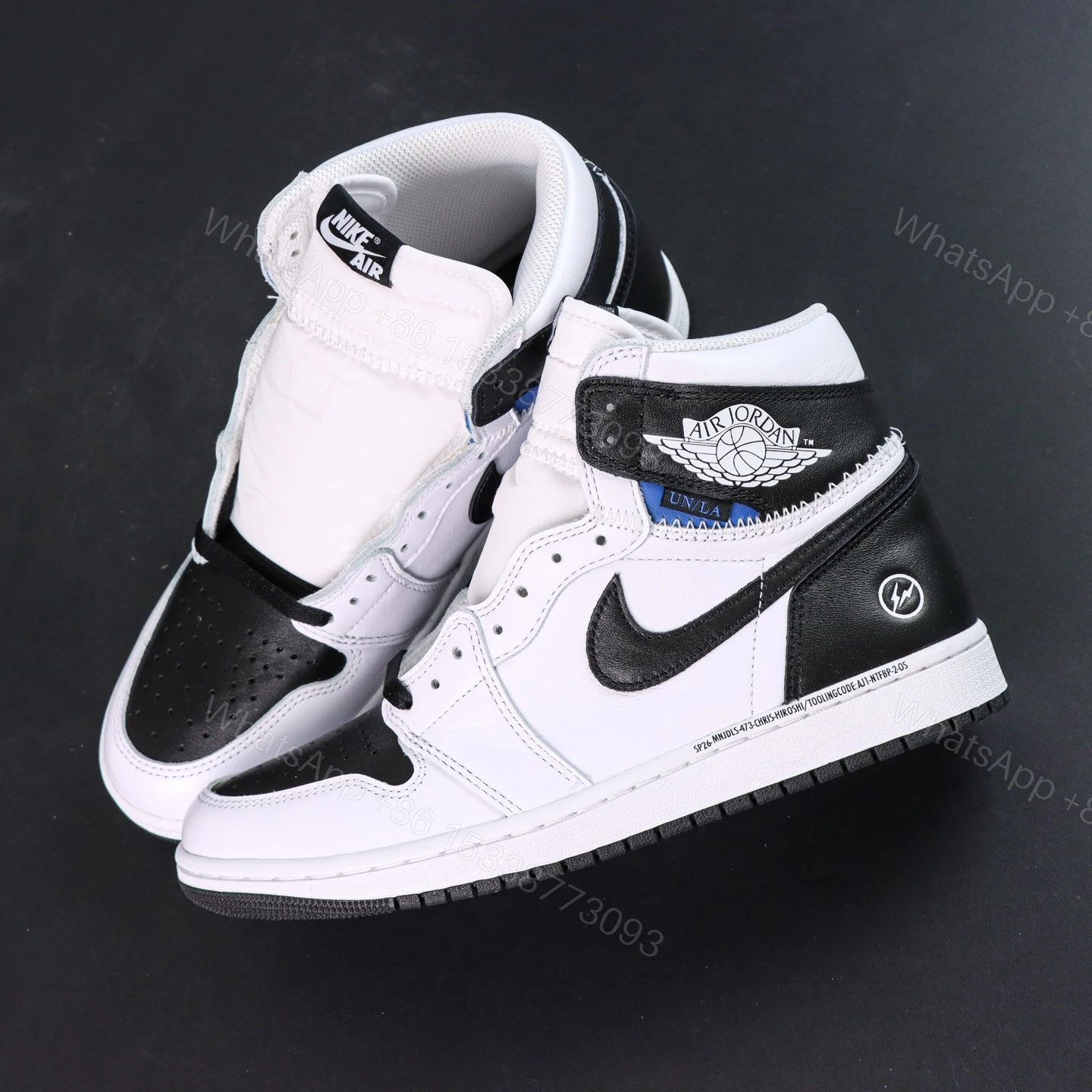 View 7 of Union LA x Fragment Design x Jordan 1 High White Black Reps