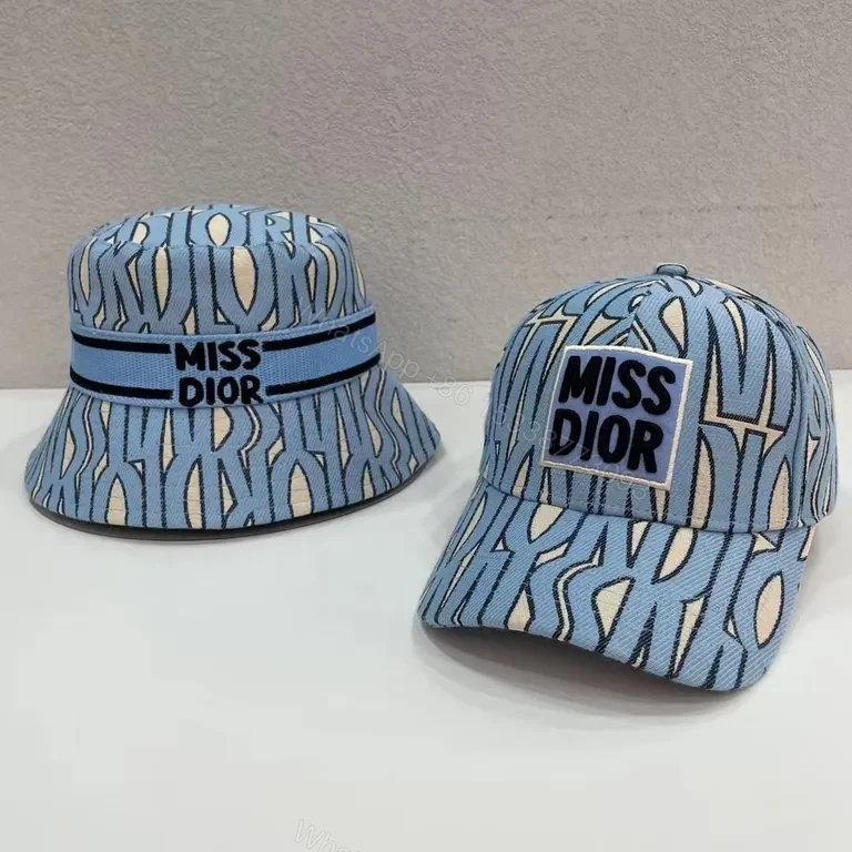 View 2 of Miss Dior Knit Bucket Hat & Cap Set - Patterned Luxury