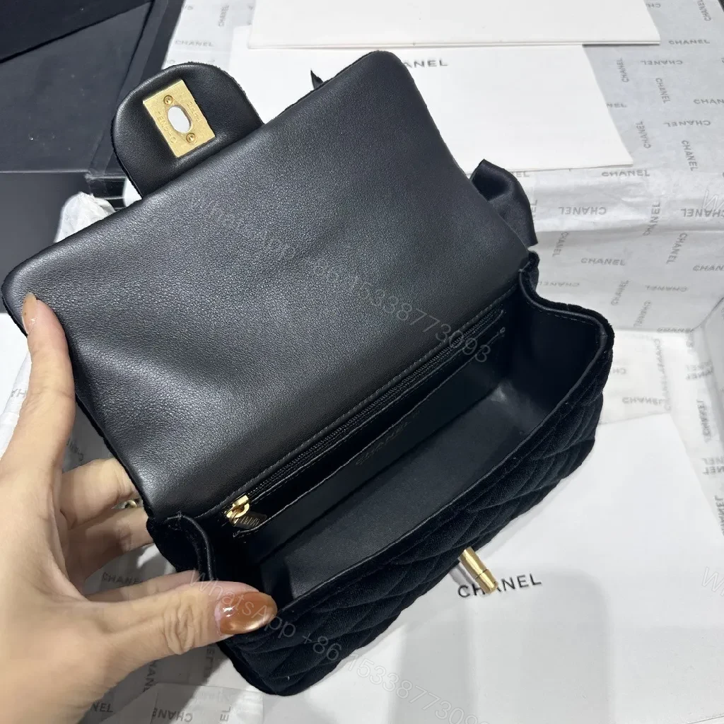 View 6 of Velvet Bow Mini Bag: Luxe Chanel-Inspired Satchel