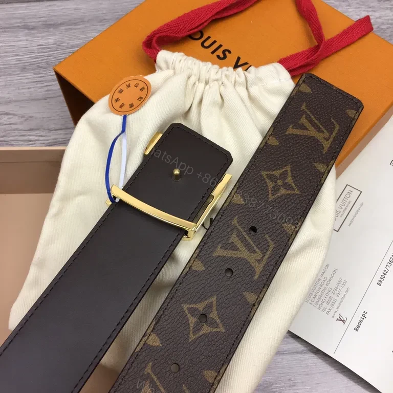 View 3 of Iconic Monogram Belt with Gold LV Buckle â€“ Everyday Luxury